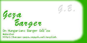 geza barger business card